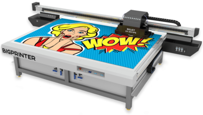 Large format printer showing a completed project