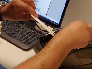 TDG employee scanning aperture cards
