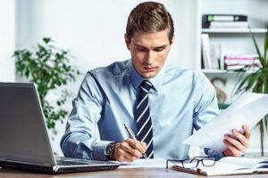 employee working at his desk litigation